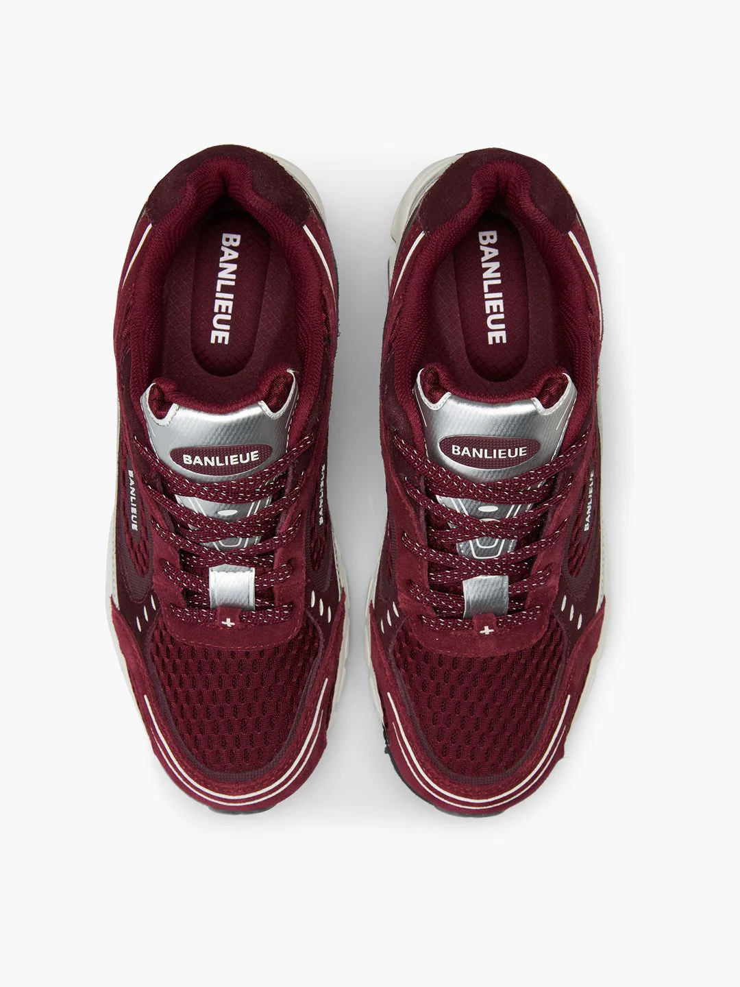 BANLIEUE SNEAKER (SUEDE) | BURGUNDY RED / METALLIC SILVER / CORE WHITE - Image 7