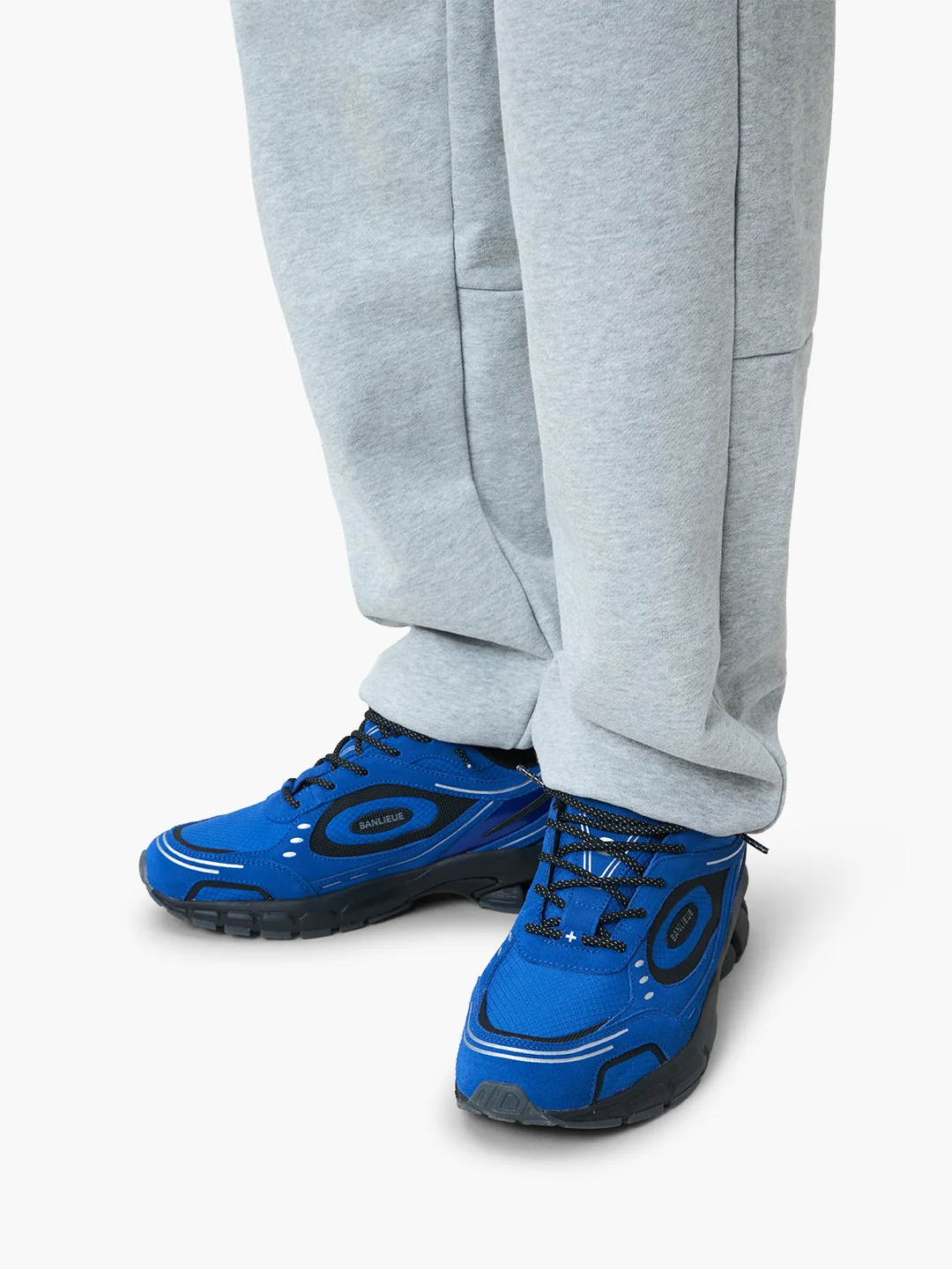 CHENILLE B+ SWEATPANTS | HEATHER GREY / ROYAL BLUE - Image 3