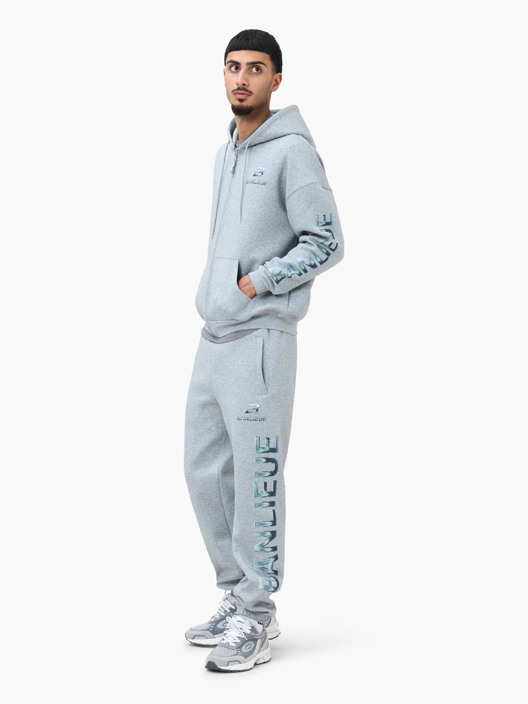 CHROME V2 HOODED VEST | HEATHER GREY / SILVER - Image 3