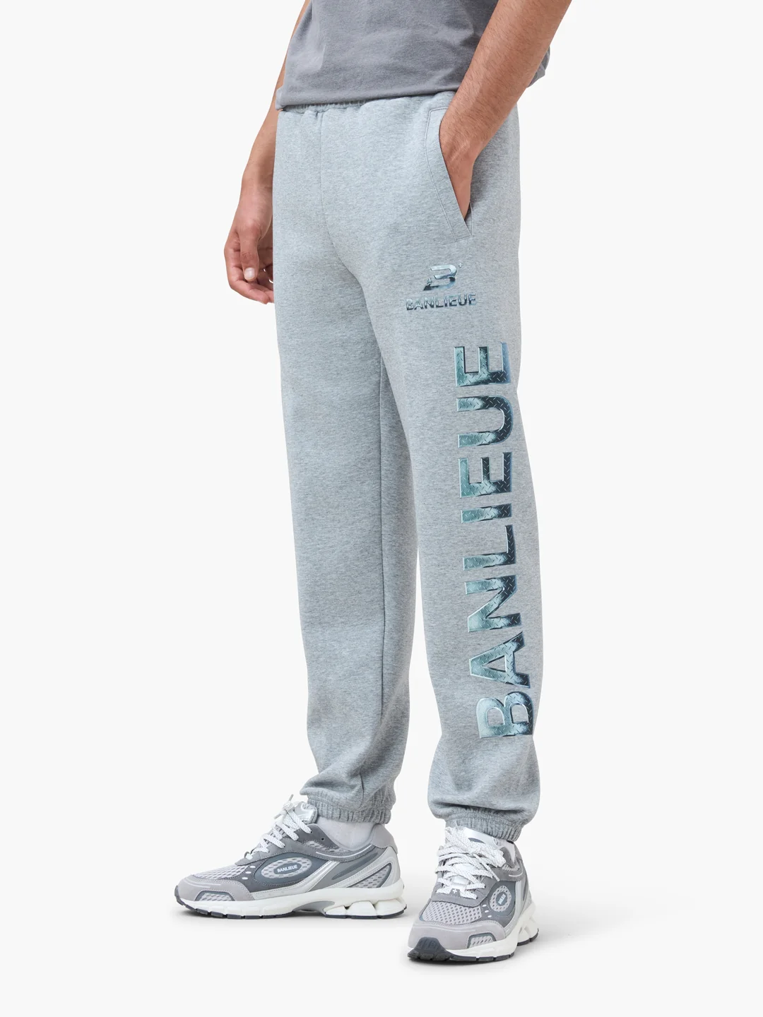 CHROME V2 SWEATPANTS | HEATHER GREY / SILVER - Image 3