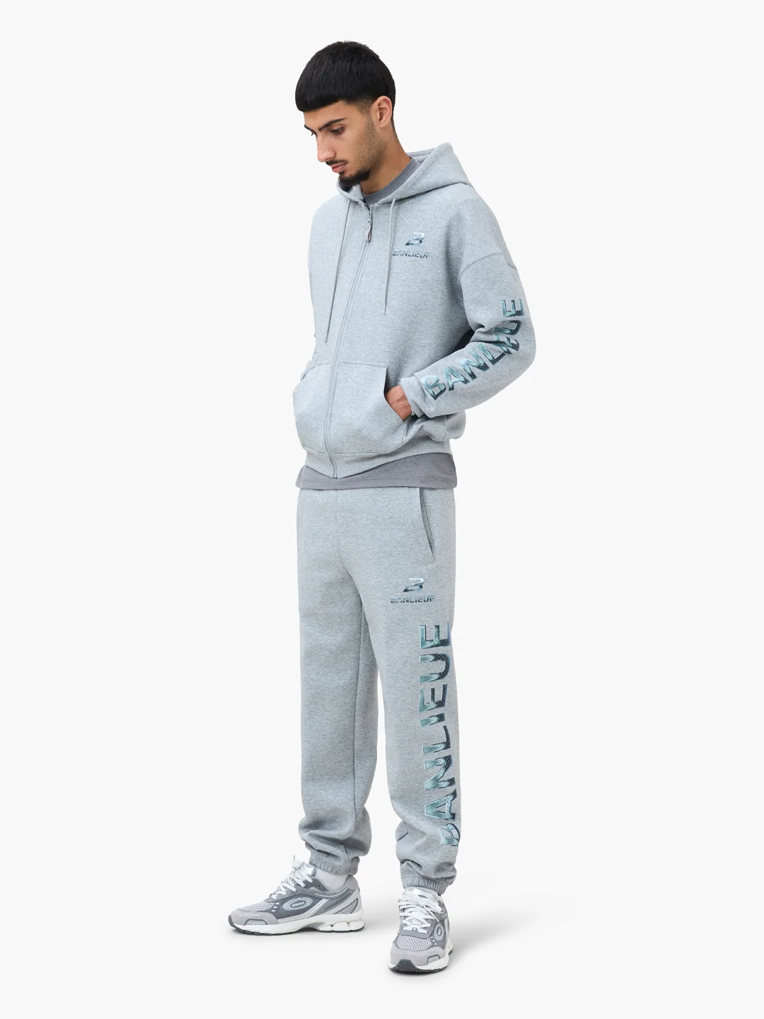 CHROME V2 SWEATPANTS | HEATHER GREY / SILVER - Image 4