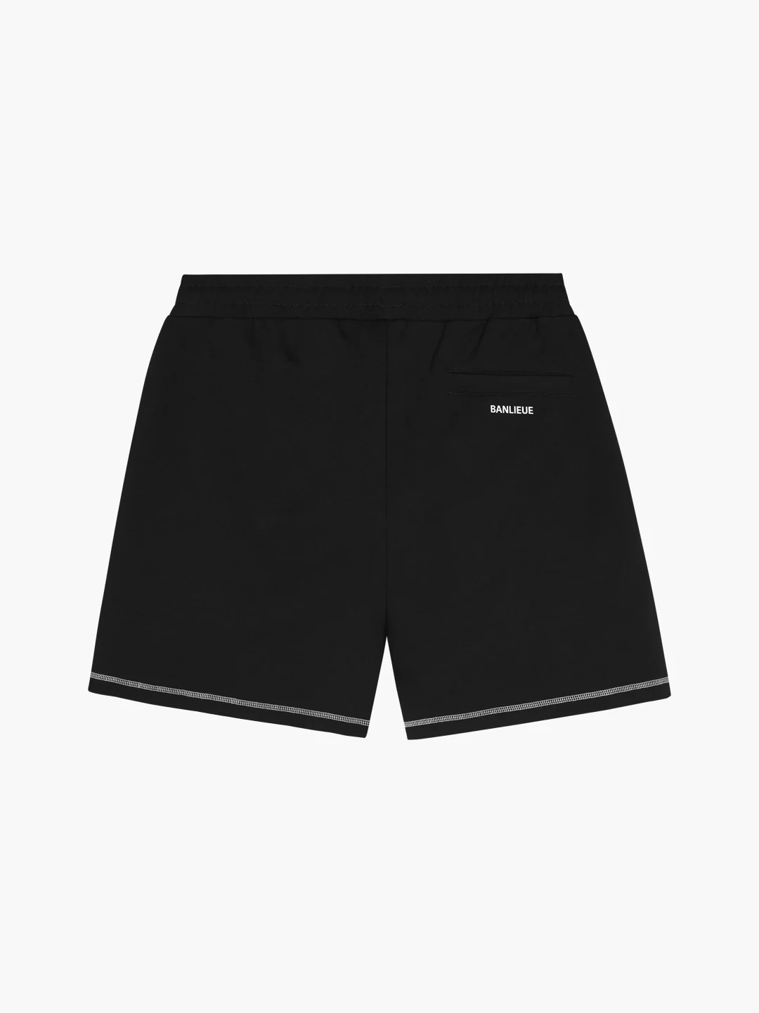 CONTRAST STITCH SHORTS | BLACK / WHITE - Image 5