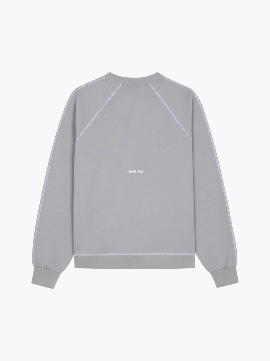 CONTRAST STITCH SWEATER | ALLOY GREY / WHITE - Image 5