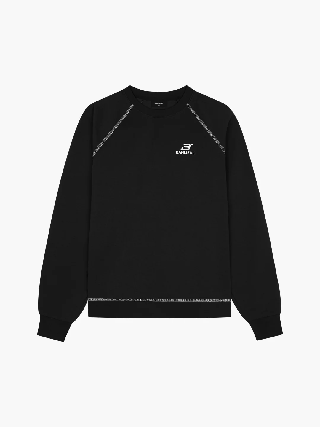 CONTRAST STITCH SWEATER | BLACK / WHITE - Image 3