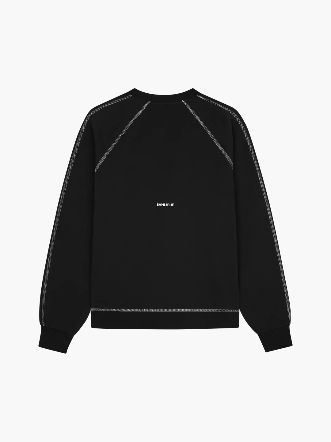 CONTRAST STITCH SWEATER | BLACK / WHITE - Image 5