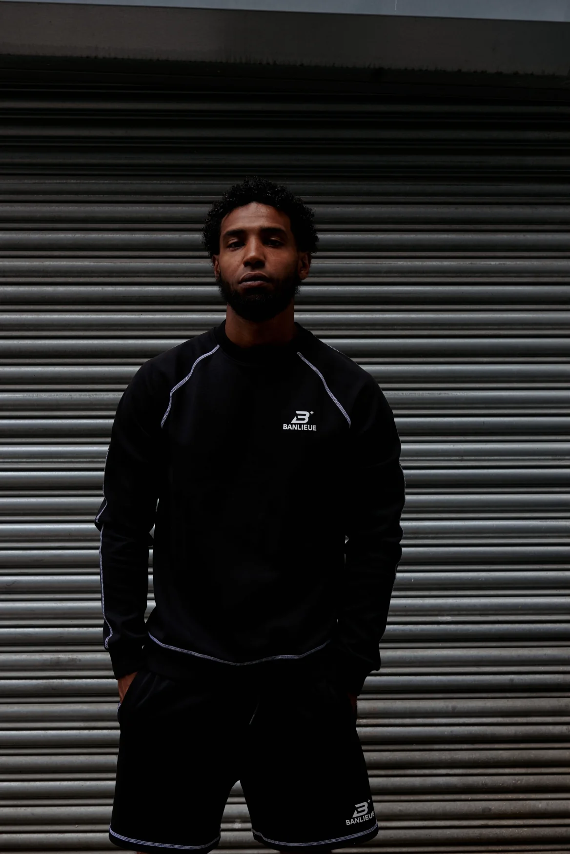 CONTRAST STITCH SWEATER | BLACK / WHITE - Image 6