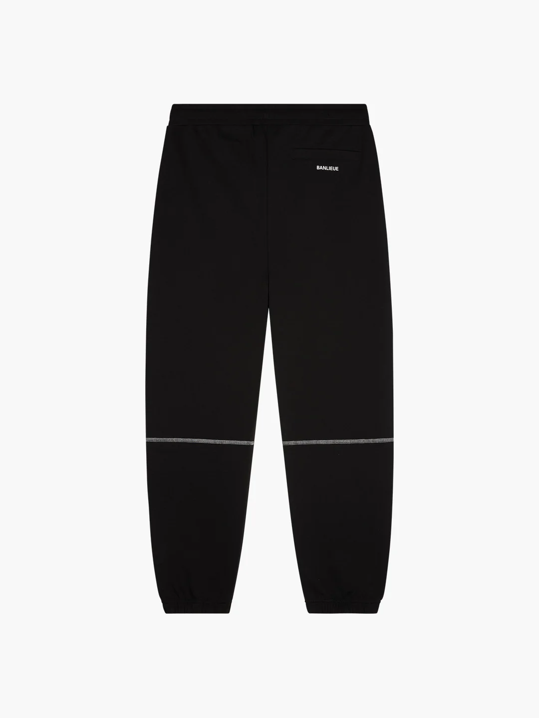 CONTRAST STITCH SWEATPANTS | BLACK / WHITE - Image 5