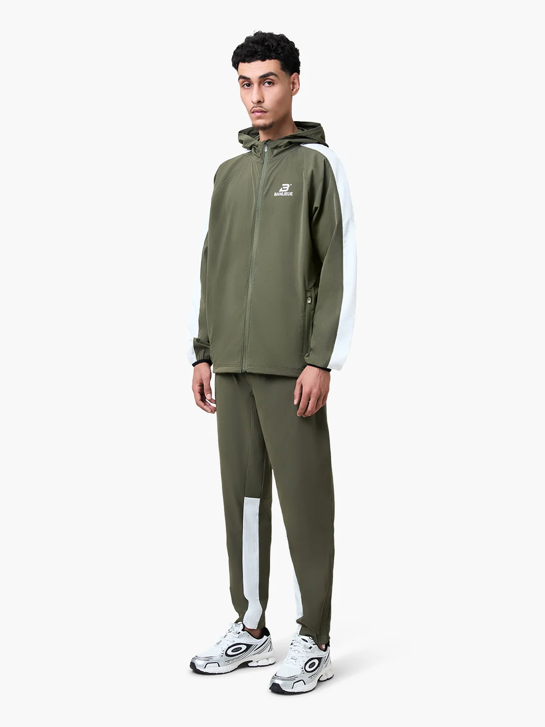 PERFORMANCE HOODED TRACKTOP | OLIVE - Image 4