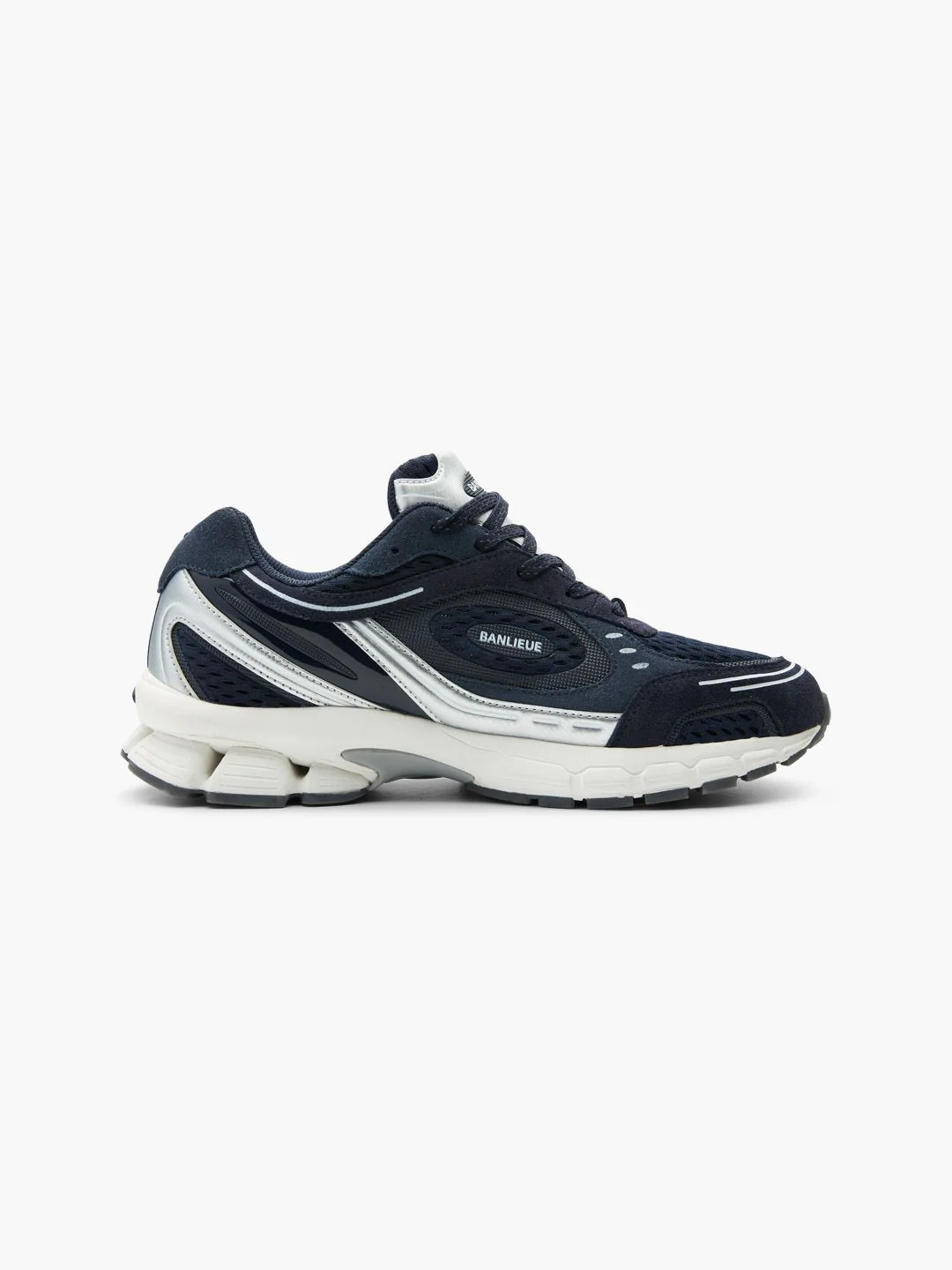 BANLIEUE SNEAKER (SUEDE) | NAVY BLUE / METALLIC SILVER / CORE WHITE - Image 3