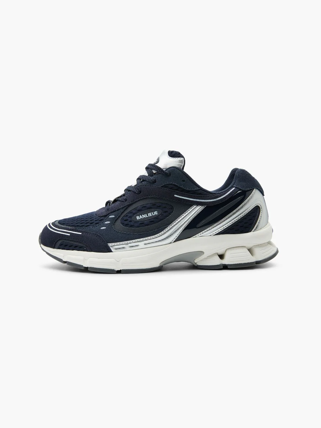 BANLIEUE SNEAKER (SUEDE) | NAVY BLUE / METALLIC SILVER / CORE WHITE - Image 4