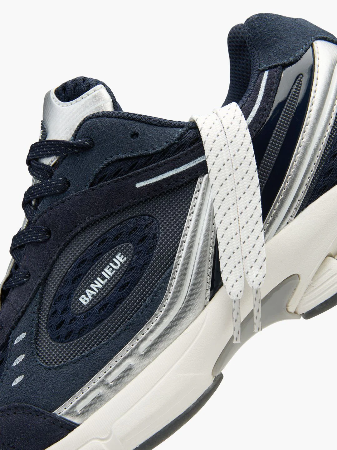 BANLIEUE SNEAKER (SUEDE) | NAVY BLUE / METALLIC SILVER / CORE WHITE - Image 8